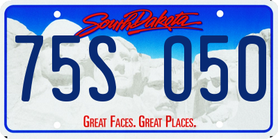 SD license plate 75SO50