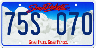 SD license plate 75SO70