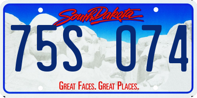 SD license plate 75SO74