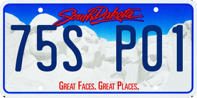 SD license plate 75SP01