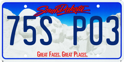 SD license plate 75SP03