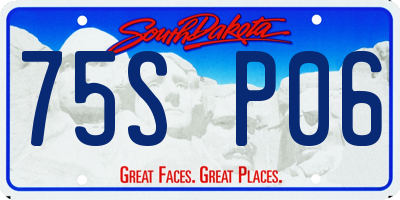 SD license plate 75SP06