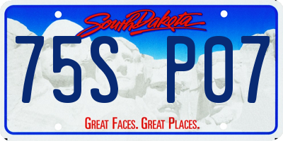 SD license plate 75SP07
