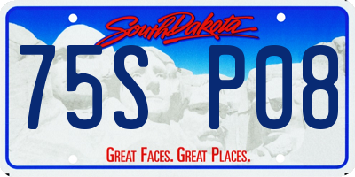SD license plate 75SP08