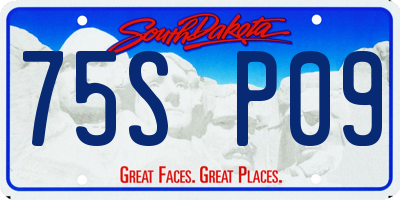 SD license plate 75SP09