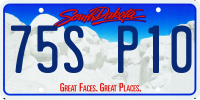 SD license plate 75SP10