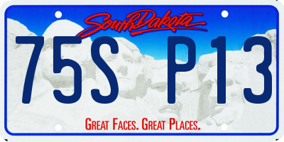 SD license plate 75SP13