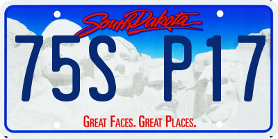 SD license plate 75SP17