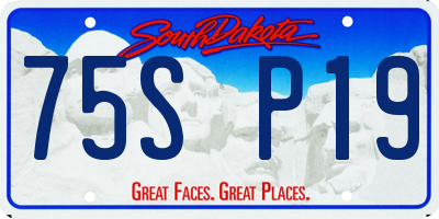 SD license plate 75SP19