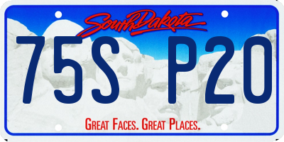 SD license plate 75SP20