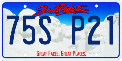 SD license plate 75SP21