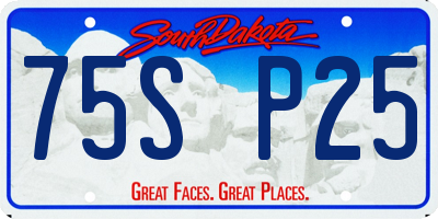 SD license plate 75SP25