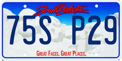 SD license plate 75SP29