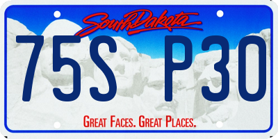 SD license plate 75SP30