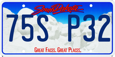 SD license plate 75SP32