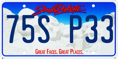 SD license plate 75SP33
