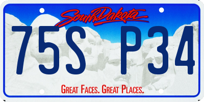 SD license plate 75SP34
