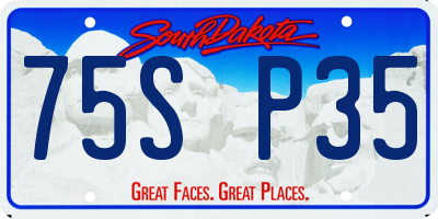 SD license plate 75SP35