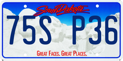 SD license plate 75SP36