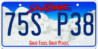 SD license plate 75SP38