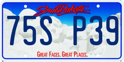 SD license plate 75SP39