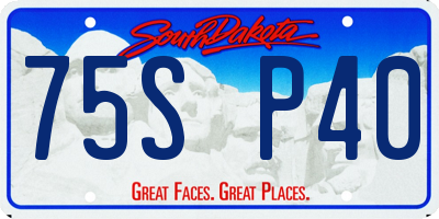 SD license plate 75SP40
