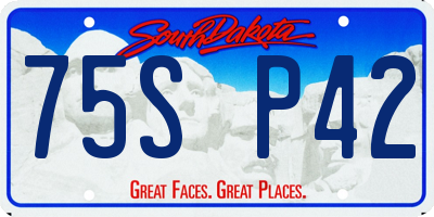 SD license plate 75SP42