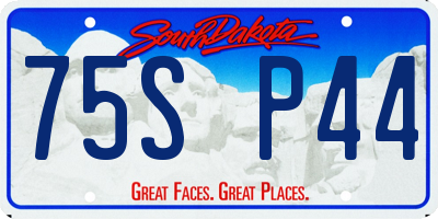 SD license plate 75SP44