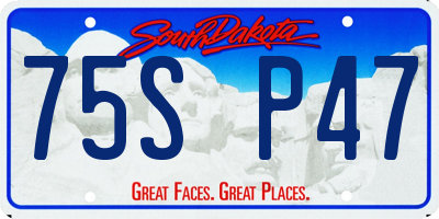 SD license plate 75SP47