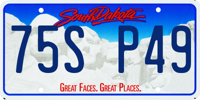 SD license plate 75SP49