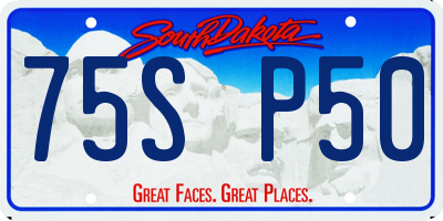 SD license plate 75SP50