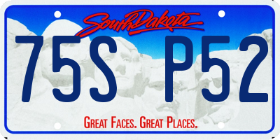 SD license plate 75SP52