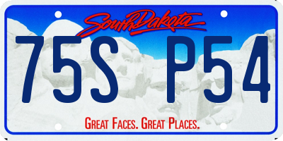 SD license plate 75SP54