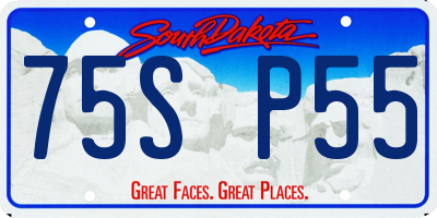 SD license plate 75SP55