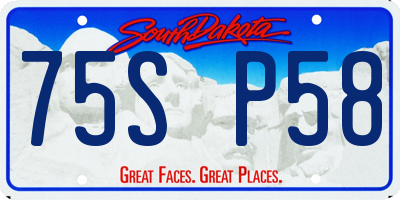 SD license plate 75SP58