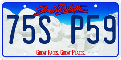 SD license plate 75SP59