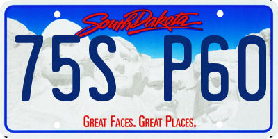 SD license plate 75SP60