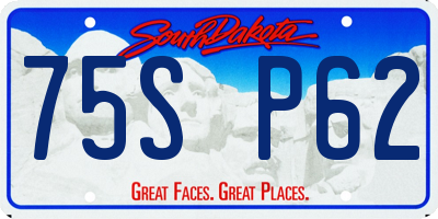SD license plate 75SP62