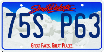 SD license plate 75SP63