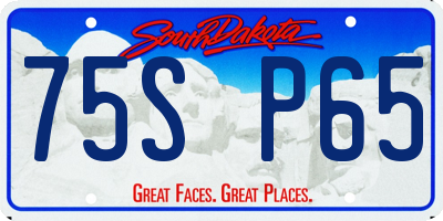 SD license plate 75SP65