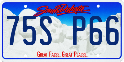 SD license plate 75SP66