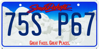 SD license plate 75SP67