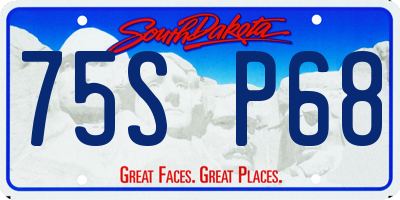 SD license plate 75SP68