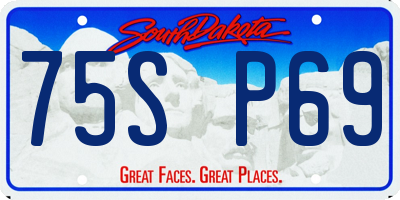 SD license plate 75SP69
