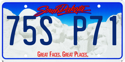 SD license plate 75SP71