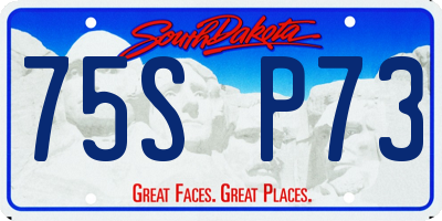 SD license plate 75SP73