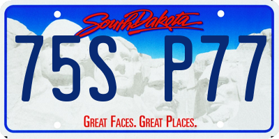 SD license plate 75SP77