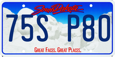 SD license plate 75SP80