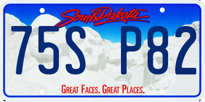SD license plate 75SP82