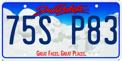 SD license plate 75SP83